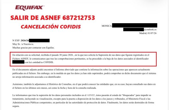 Borrado Cofidis